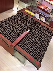 Kitlife Fendi Classic FF Wool Cape Black & Brown 140x140cm - 5