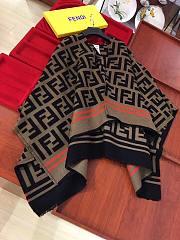 Kitlife Fendi Classic FF Wool Cape Black & Brown 140x140cm - 4
