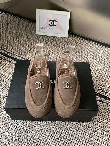 Kitlife Chanel Fur Sandals Brown Suede