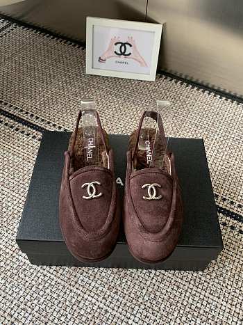 Kitlife Chanel Fur Sandals Dark Brown Suede