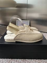 Kitlife Chanel Fur Sandals Cream Suede - 5