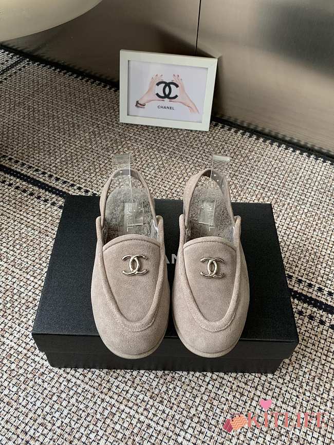 Kitlife Chanel Fur Sandals Grey Suede - 1