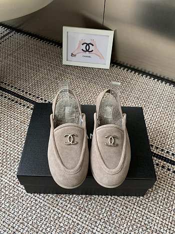Kitlife Chanel Fur Sandals Grey Suede