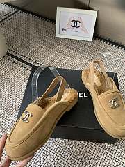 Kitlife Chanel Fur Sandals Beige Suede - 2