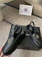 Kitlife Chanel Fur Sandals Black Leather - 2