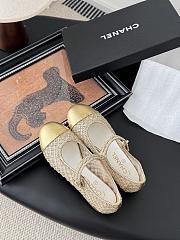 Kitlife Chanel 25B Gold Sequin Mary Jane Flats Shoes - 6