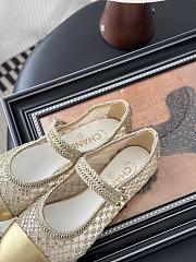 Kitlife Chanel 25B Gold Sequin Mary Jane Flats Shoes - 4