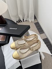Kitlife Chanel 25B Gold Sequin Mary Jane Flats Shoes - 5