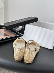 Kitlife Chanel 25B Gold Sequin Mary Jane Flats Shoes - 3