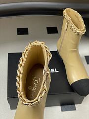 Kitlife Chanel 25B Diamond-Quartzed Chain Ankle Boots in Beige - 4