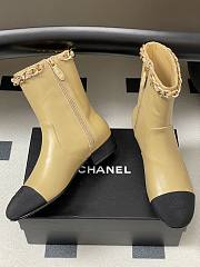 Kitlife Chanel 25B Diamond-Quartzed Chain Ankle Boots in Beige - 2