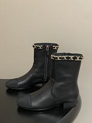 Kitlife Chanel 25B Diamond-Quartzed Chain Ankle Boots in Black - 6