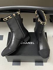 Kitlife Chanel 25B Diamond-Quartzed Chain Ankle Boots in Black - 5