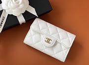 Kitlife Chanel Classic Flap Card Holder White Caviar 7.5x11.3.2.1cm - 1