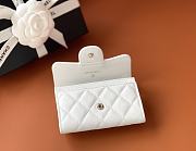Kitlife Chanel Classic Flap Card Holder White Caviar 7.5x11.3.2.1cm - 6