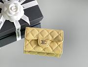 Kitlife Chanel Classic Flap Card Holder Yellow Caviar 7.5x11.3.2.1cm - 1
