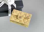 Kitlife Chanel Classic Flap Card Holder Yellow Caviar 7.5x11.3.2.1cm - 4