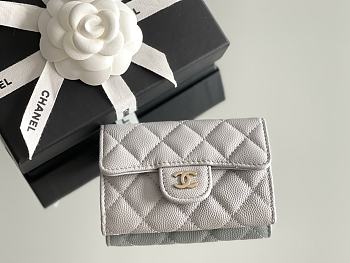 Kitlife Chanel Classic Flap Card Holder Grey Caviar 7.5x11.3.2.1cm
