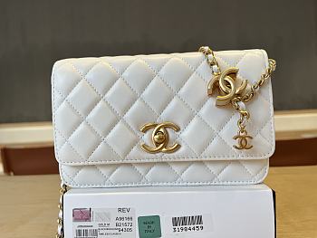 Kitlife Chanel 24A Woc Double C Buckle Bag White A96166 19x12x3.5cm