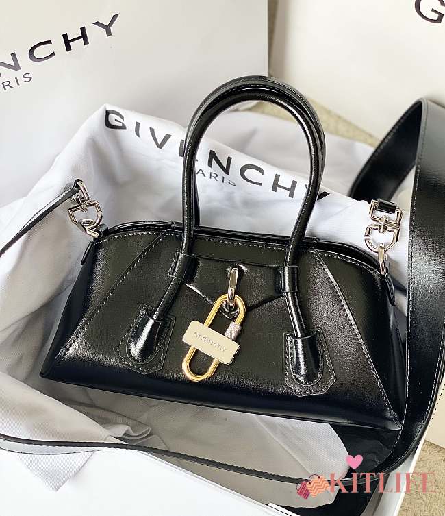 Kitlife Givenchy Mini Antigona Stretch Bag Black 22x12x8cm - 1