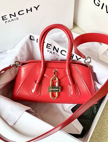 Kitlife Givenchy Mini Antigona Stretch Bag Red 22x12x8cm
