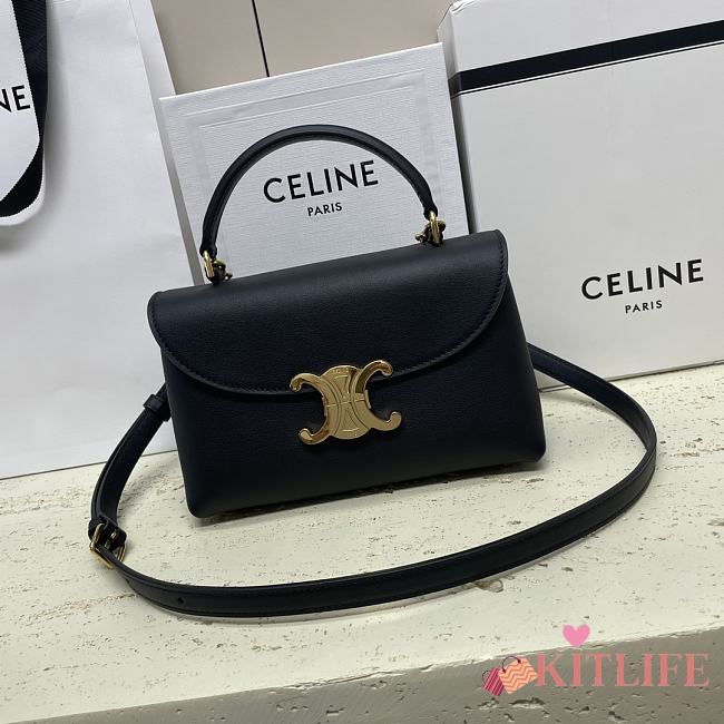 Kitlife Celine Teen Nino Bag In Black Smooth Satinated Calfskin 118113 20.5x13x8cm - 1