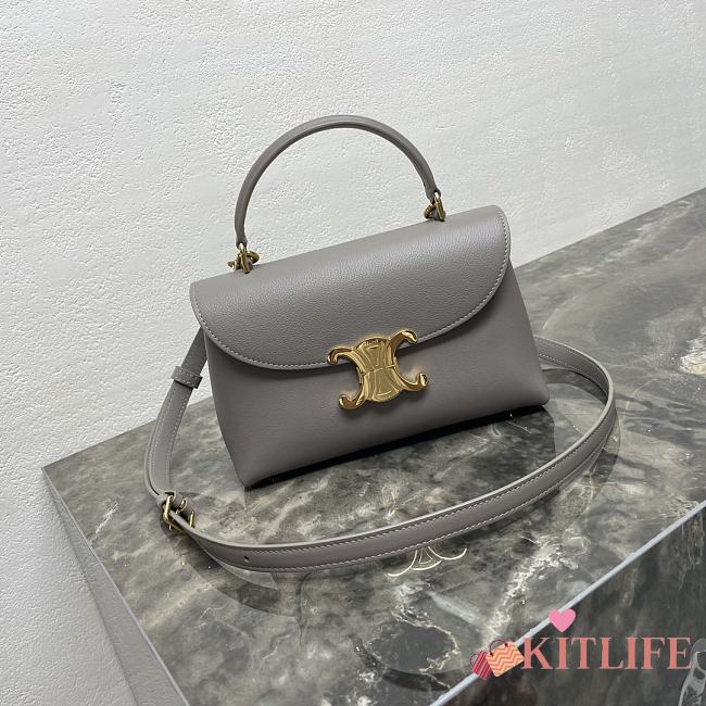 Kitlife Celine Teen Nino Bag In Grey Smooth Satinated Calfskin 118113 20.5x13x8cm - 1