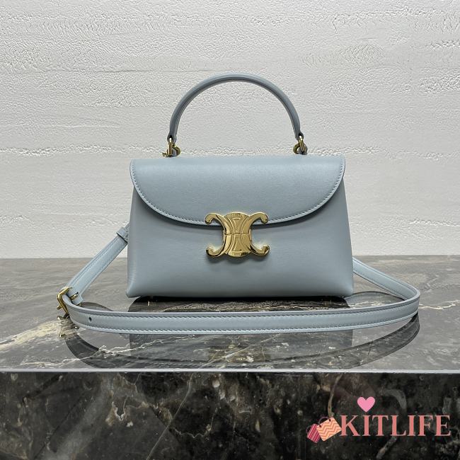 Kitlife Celine Teen Nino Bag In Blue Smooth Satinated Calfskin 118113 20.5x13x8cm - 1