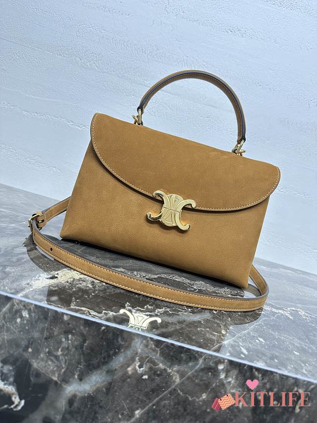 Kitlife Celine Medium Nino Bag In Camel Nubuck Calfskin 117523 25x17.5x10cm - 1