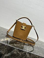 Kitlife Celine Mini Bucket Louise Bag In Camel Suede 10N473 13.5x16x10cm - 1