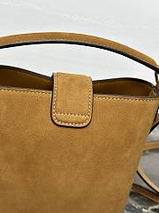 Kitlife Celine Mini Bucket Louise Bag In Camel Suede 10N473 13.5x16x10cm - 6