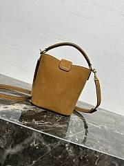 Kitlife Celine Mini Bucket Louise Bag In Camel Suede 10N473 13.5x16x10cm - 2