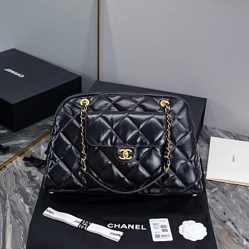 Kitlife Chanel Bowling Bag Chain Shoulder Bag Black AS4812 28x44x15.5cm