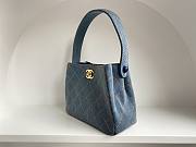Kitlife Chanel Vintage Gemini Handbag Blue Denim 18x13x7cm - 6