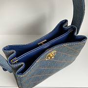 Kitlife Chanel Vintage Gemini Handbag Blue Denim 18x13x7cm - 4