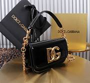 Kitlife Dolce & Gabbana Crossbody Bag in Black Patent Leather 11x19x5cm - 2
