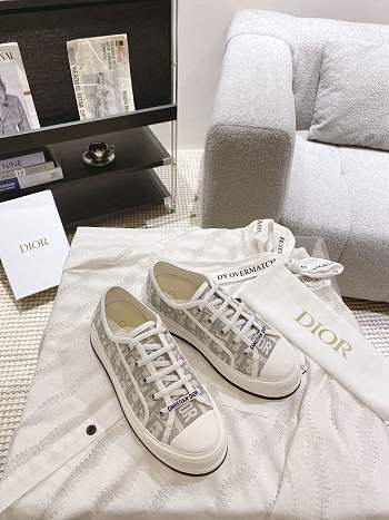 Kitlife Dior Walk'n'Dior Platform Sneakers Grey Dior Oblique Embroidered Cotton