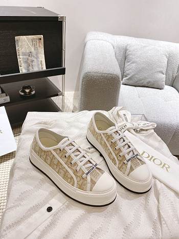 Kitlife Dior Walk'n'Dior Platform Sneakers Natural Dior Oblique Embroidered Cotton