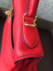 Kitlife Hermes Kelly Bag Togo Red Leather With Gold Buckle 28cm - 6