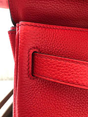 Kitlife Hermes Kelly Bag Togo Red Leather With Gold Buckle 28cm - 4