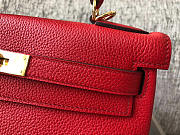 Kitlife Hermes Kelly Bag Togo Red Leather With Gold Buckle 28cm - 2