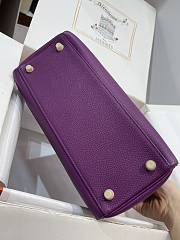 Kitlife Hermes Kelly Bag Togo Purple Leather With Gold Buckle 28cm - 4