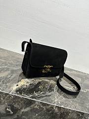 Kitlife Celine Triomphe Black Suede Shoulder Bag 187366 22x16.5x7cm - 6