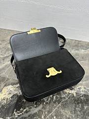 Kitlife Celine Triomphe Black Suede Shoulder Bag 187366 22x16.5x7cm - 4