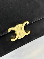 Kitlife Celine Triomphe Black Suede Shoulder Bag 187366 22x16.5x7cm - 2