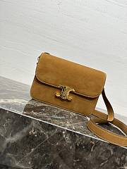 Kitlife Celine Triomphe Camel Suede Shoulder Bag 187366 22x16.5x7cm - 1