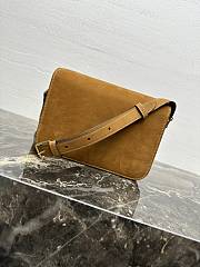 Kitlife Celine Triomphe Camel Suede Shoulder Bag 187366 22x16.5x7cm - 3