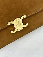 Kitlife Celine Triomphe Camel Suede Shoulder Bag 187366 22x16.5x7cm - 4