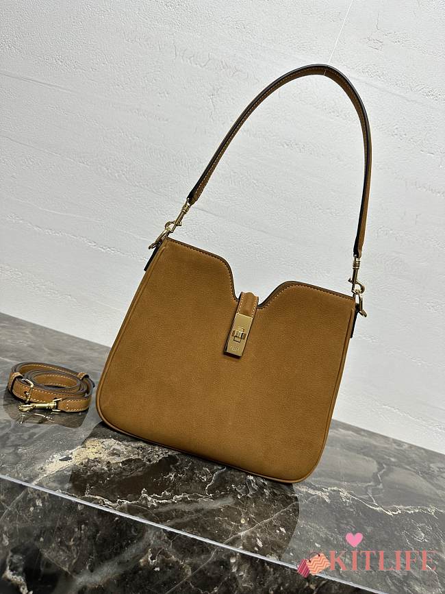 Kitlife Celine Small Camille 16 Soft Bag in Camel Suede 24.5x21.5x5cm - 1