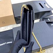  Kitlife Saint Laurent Monogram Envelope Chain Wallet Black With Gold Hardware 377828 22.5x14x4cm - 5